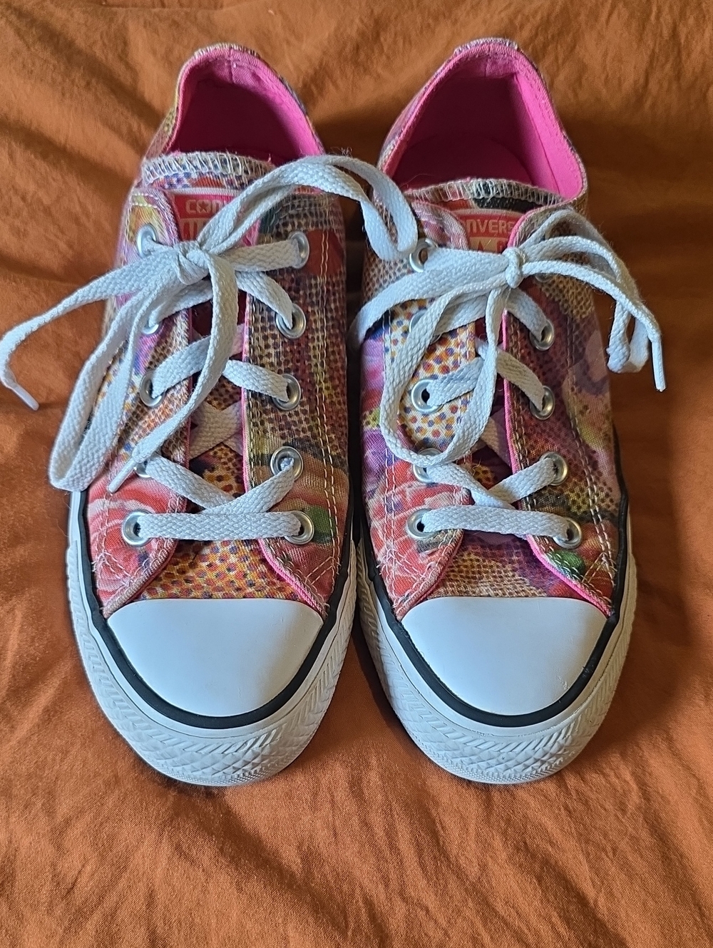 Converse Low Top Sneakers in Pink Multicolor Print